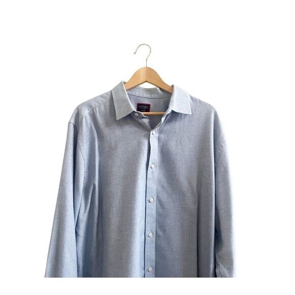 UNTUCKit Men’s Librando Long Sleeve Shirt XXL Textured Stitch Blue Collar Preppy - Picture 3 of 9